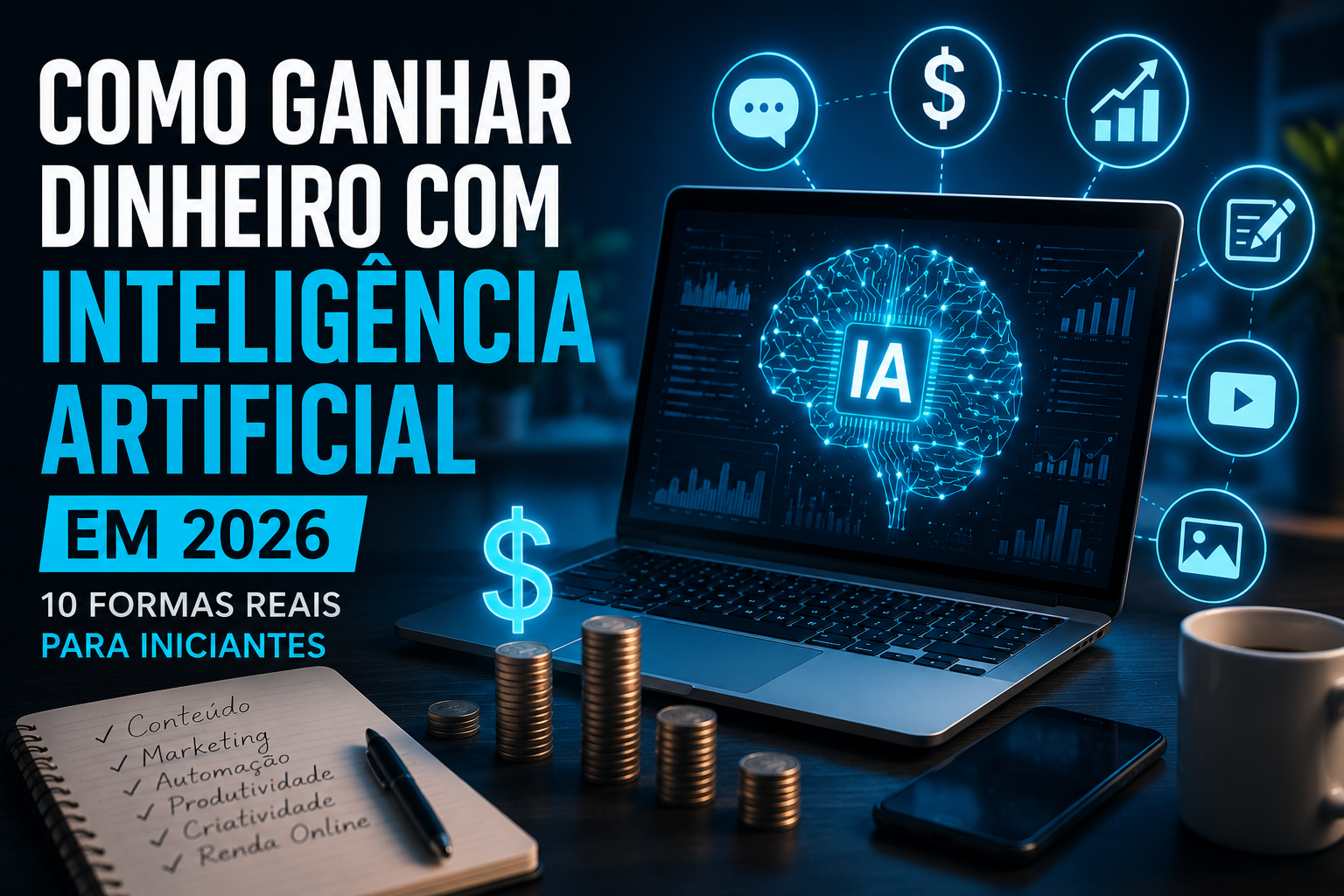 Como ganhar dinheiro com Inteligência Artificial em 2026